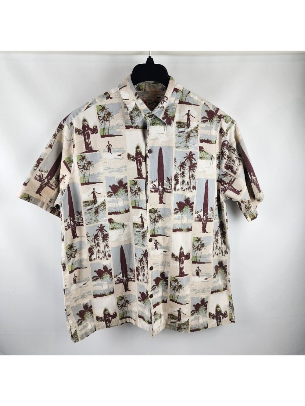 Vintage Hilo Hattie The Hawaiian Original Tropical Surf Shirt Men XL Made Hawaii